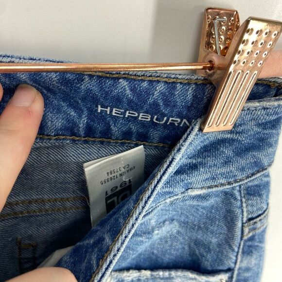 DL1961 Women's Blue Five Pocket Raw Hem High Rise Wide Leg Slate Jeans Size 25 - Picture 3 of 10